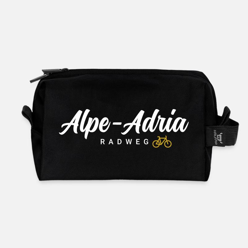 Alpe Adria Cycle Path - Recycled Toiletry Zip Bag - black