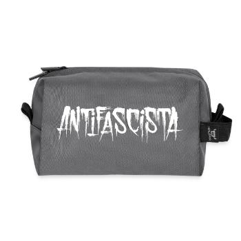 Antifascista Lettering Graffiti Antifascism - Recycled Toiletry Zip Bag - anthracite - Front