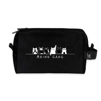 My Gang – Cat Doodle for Real Cat Fans - Recycled Toiletry Zip Bag - black - Front