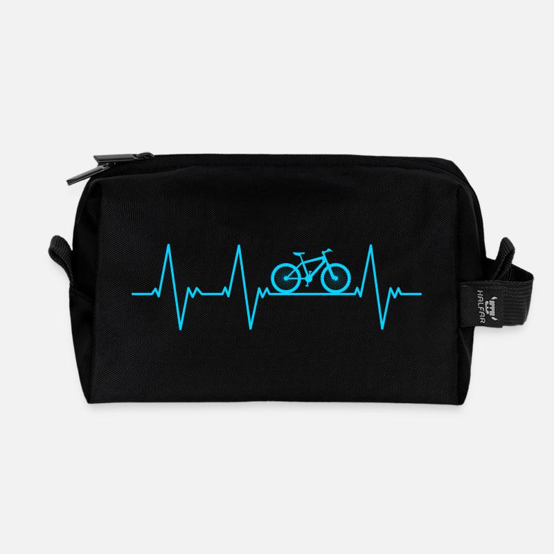 Fahrrad Herzschlag Ekg - Recycelte Kulturtasche - Schwarz