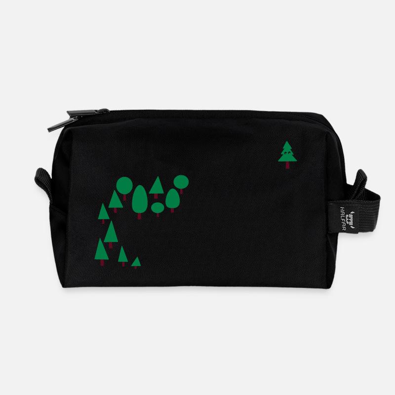 Wald - Recycelte Kulturtasche - Schwarz