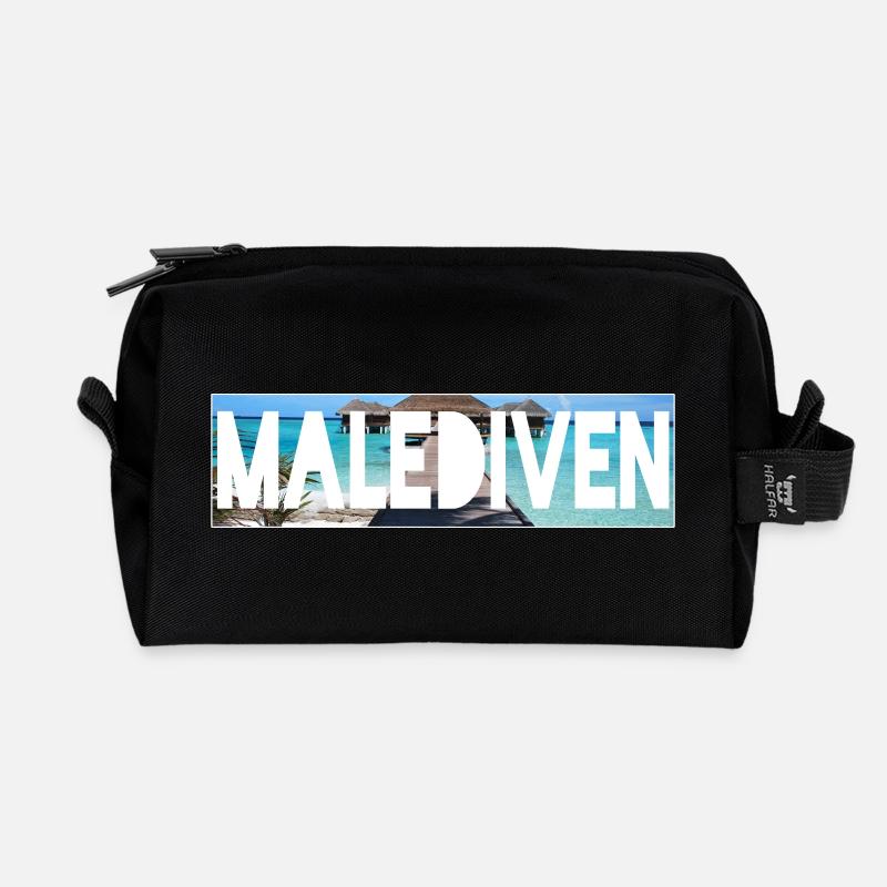 malediven - Recycelte Kulturtasche - Schwarz