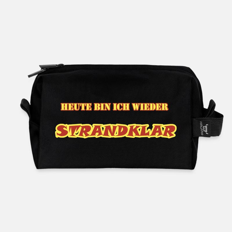 STRANDKLAR - Recycelte Kulturtasche - Schwarz