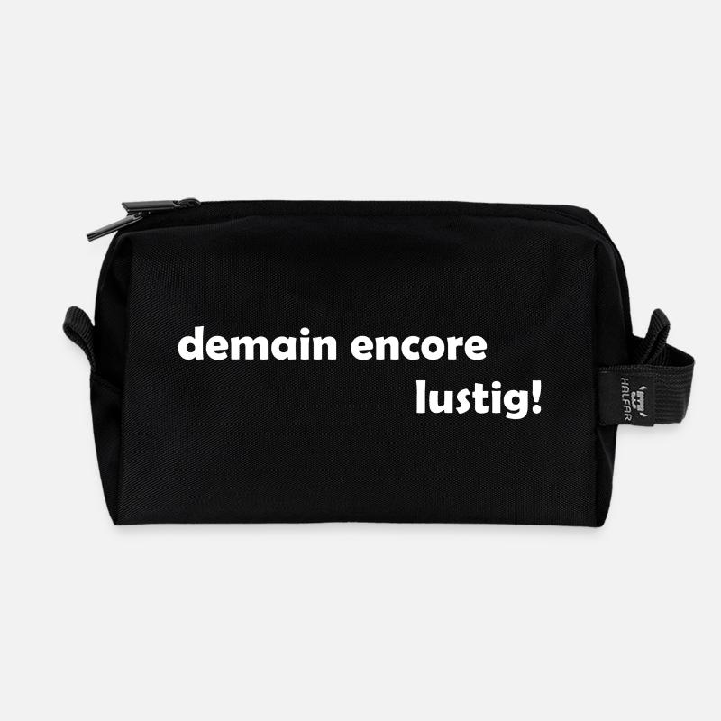 demain encore lustig - Recycelte Kulturtasche - Schwarz