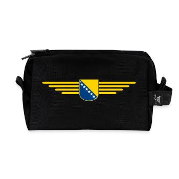 Bosnia & Herzegovina T-Shirt - Recycled Toiletry Zip Bag - black - Front
