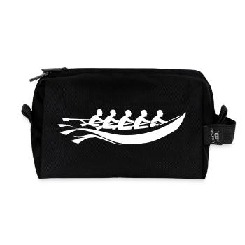 Rowing Team Cartoon Style - Recycled Toiletry Zip Bag - black - Front