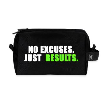 Aucune excuse. Juste des résultats. - Trousse de toilette en tissu recyclé - noir - Devant