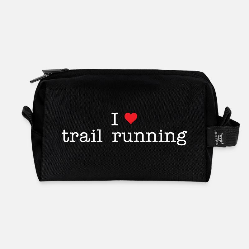Ich liebe Trailrunning - Recycelte Kulturtasche - Schwarz