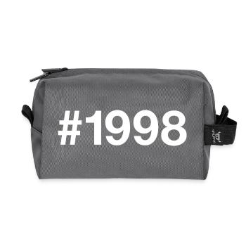 1998 Jahrgang 28 Jahre alt 28. Geburtstag - Recycelte Kulturtasche - Anthrazit - Vorne
