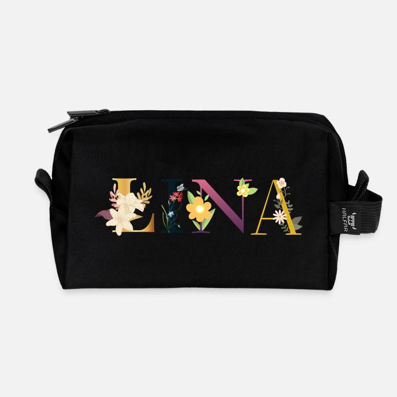 Lina - Recycelte Kulturtasche - Schwarz