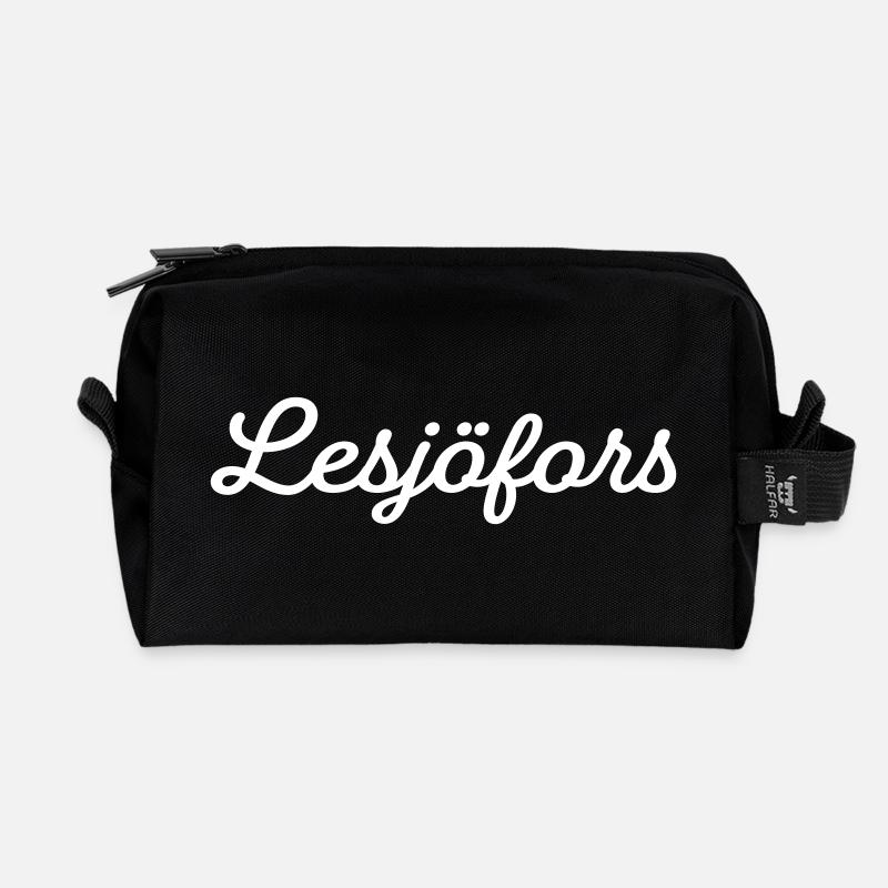 Lesjöfors weiß - Recycelte Kulturtasche - Schwarz