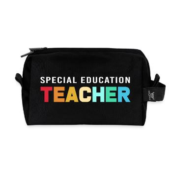 Special Needs School Teacher Special Education Pedagogue - Recycled Toiletry Zip Bag - black - Front