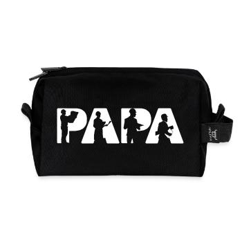 Architect Papa Engineering Construction Design - Recycled Toiletry Zip Bag - black - Front