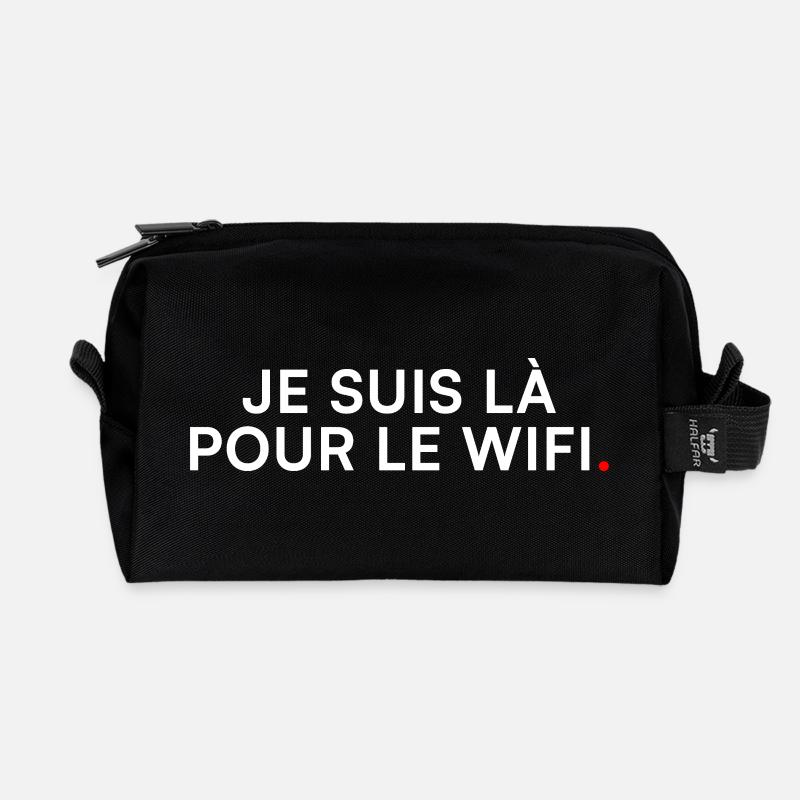 Ich bin hier wegen WLAN – Geek-Humor - Recycelte Kulturtasche - Schwarz