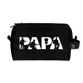 Papa Guitariste Silhouette du musicien acoustique - Trousse de toilette en tissu recyclé - noir - Devant