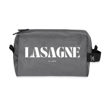 Lasagna is love - Recycled Toiletry Zip Bag - anthracite - Front