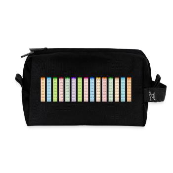 Table de multiplication colorée numérotée 15x15 - Trousse de toilette en tissu recyclé - noir - Devant