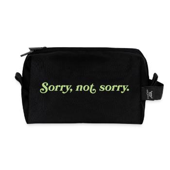 Sorry, not sorry – Cheeky Attitude - Recycled Toiletry Zip Bag - black - Front