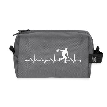 Herzschlag Bowling Liebhaber Design Bowler Vater - Recycelte Kulturtasche - Anthrazit - Vorne