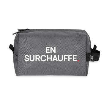 En surchauffe humour fatigue travail - Trousse de toilette en tissu recyclé - anthracite - Devant