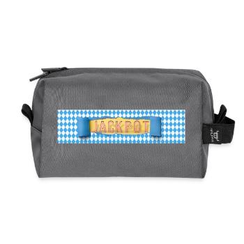 Jackpot Retro Banner Vintage Style - Recycled Toiletry Zip Bag - anthracite - Front