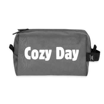 Cozy Day – Minimalistisches Cozy Lifestyle Design - Recycelte Kulturtasche - Anthrazit - Vorne