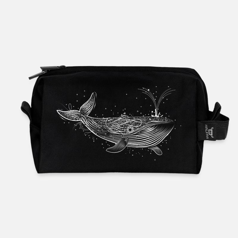 weißer Wal - Recycelte Kulturtasche - Schwarz