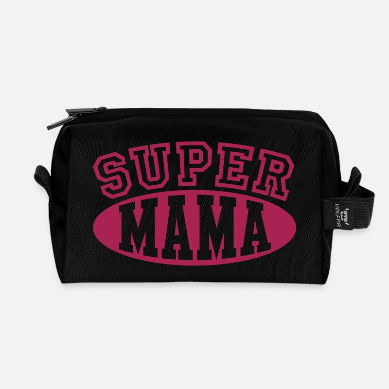 Super Mama - Recycelte Kulturtasche - Schwarz