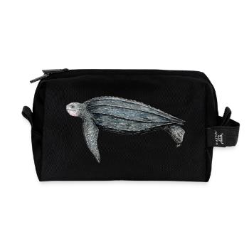 Tortue luth Leatherback turtle leatherback turtle - Recycled Toiletry Zip Bag - black - Front