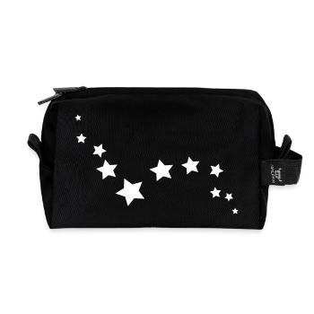 stars - Recycled Toiletry Zip Bag - black - Front