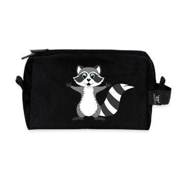 Waschbär - Recycelte Kulturtasche - Schwarz - Vorne