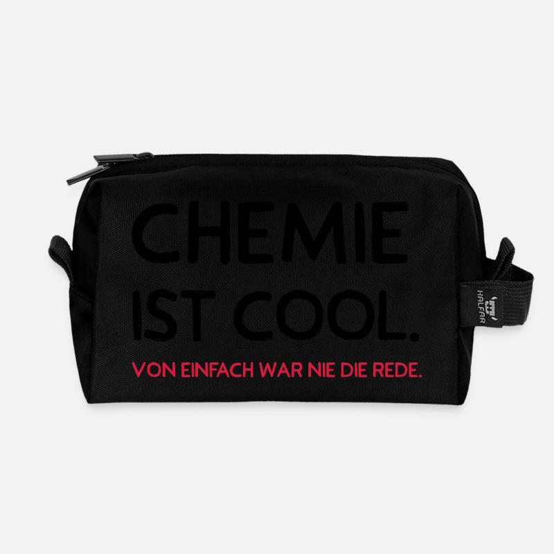 Chemie ist cool - Recycelte Kulturtasche - Schwarz