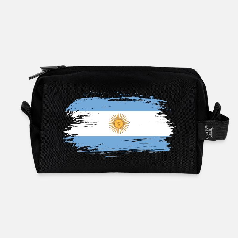 Argentinien Flagge / Geschenk Südamerika Cordoba - Recycelte Kulturtasche - Schwarz