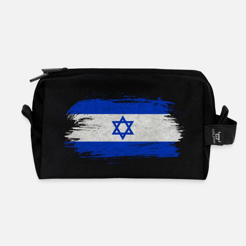 Israel Flagge / Geschenk Haifa Jerusalem Tel Aviv - Recycelte Kulturtasche - Schwarz