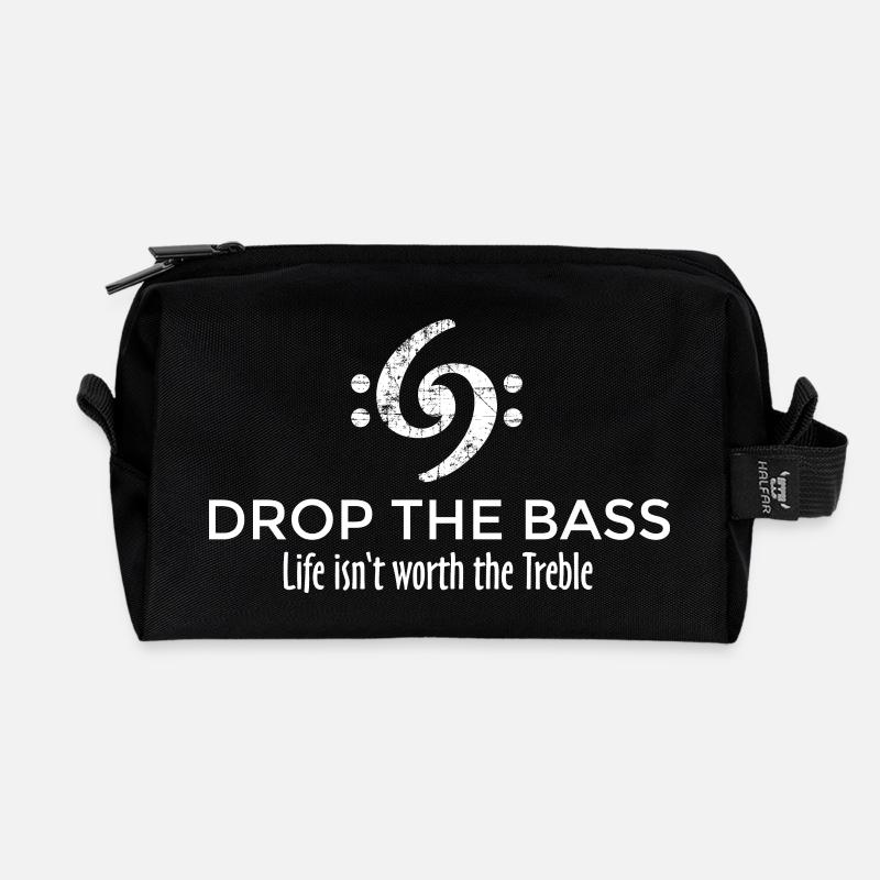 Drop the Bass 69 Vintage White - Recycelte Kulturtasche - Schwarz