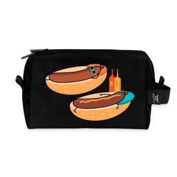 Saucisses chaudes - Trousse de toilette en tissu recyclé - noir - Devant