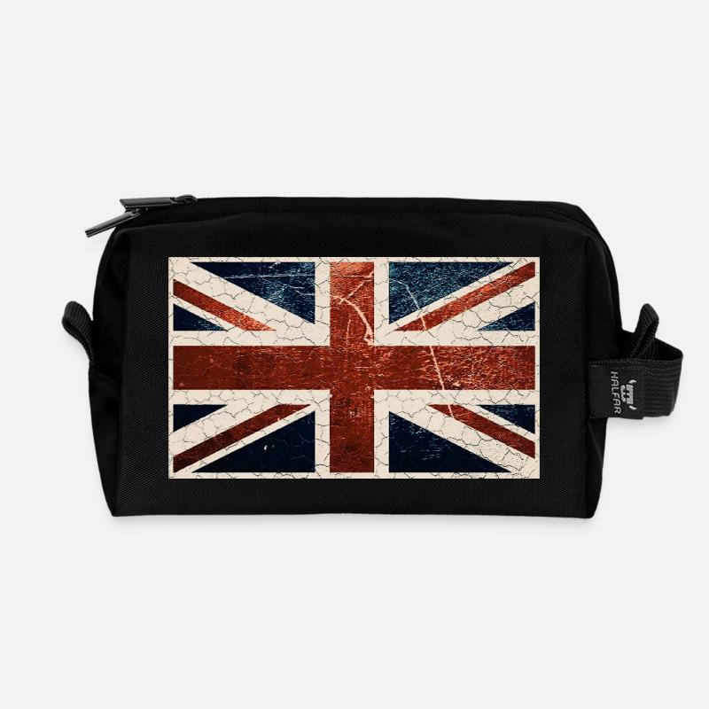 Drapeau anglais - Trousse de toilette en tissu recyclé - noir