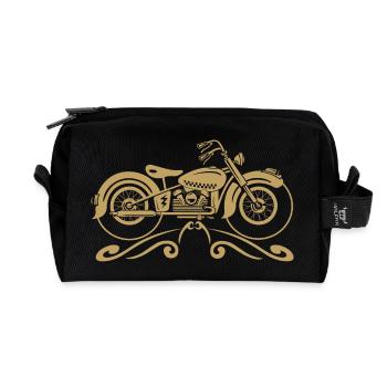 Vintage-Motorrad mit Filigran - Recycelte Kulturtasche - Schwarz - Vorne