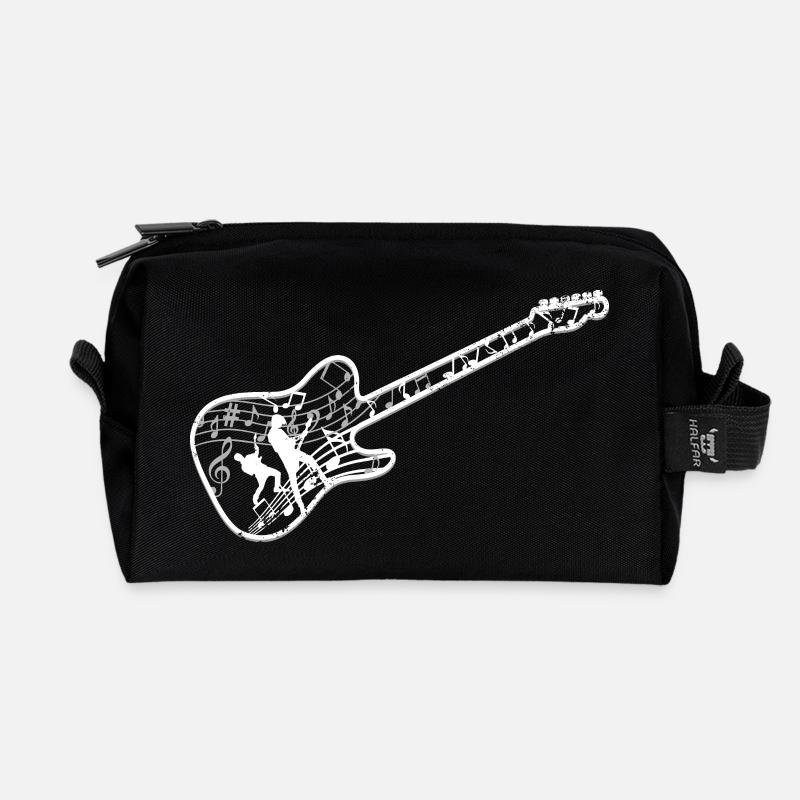 Gitarrist spielt Elektrogitarre - Recycelte Kulturtasche - Schwarz