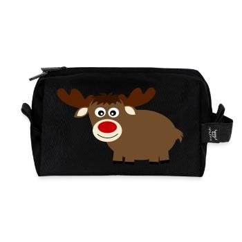 Rentier Elche cute Weihnachten lustige Geschenke - Recycelte Kulturtasche - Schwarz - Vorne