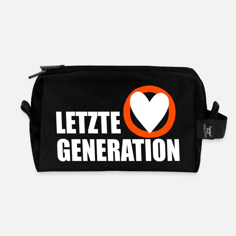 Letzte Generation - Design 5 - Recycelte Kulturtasche - Schwarz