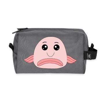 Blobfish fish comic ugly fish - Recycled Toiletry Zip Bag - anthracite - Front