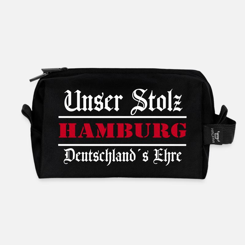 Hamburg , Tradition , Stolz und Ehre Hamburg (25) - Recycelte Kulturtasche - Schwarz