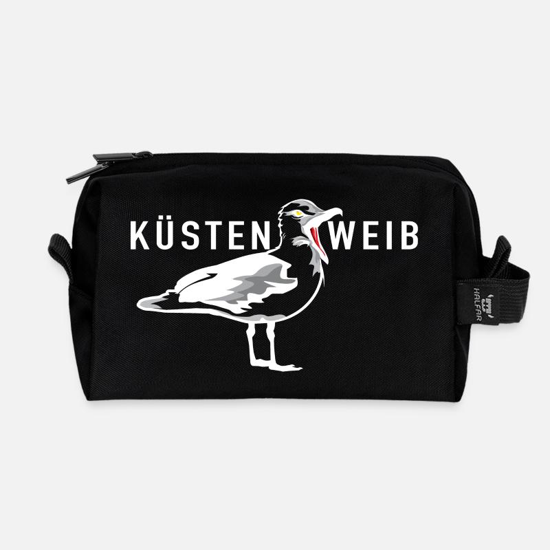 Küstenweib - Recycelte Kulturtasche - Schwarz