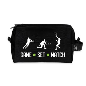 Tennis - Spiel Set Match - Recycelte Kulturtasche - Schwarz - Vorne