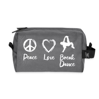 Peace Love Break Dance - Recycled Toiletry Zip Bag - anthracite - Front