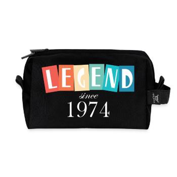 Retro Legend Geburtstag Jahr 1974 - Recycelte Kulturtasche - Schwarz - Vorne