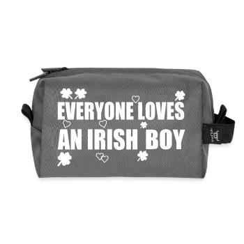everyone loves an irish boy - Recycled Toiletry Zip Bag - anthracite - Front