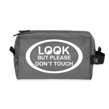 Look dont touch - Recycelte Kulturtasche - Anthrazit - Vorne