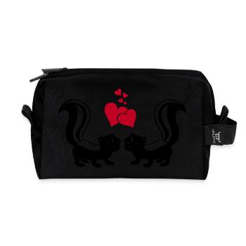 stinktiere in love - Recycelte Kulturtasche - Schwarz - Vorne